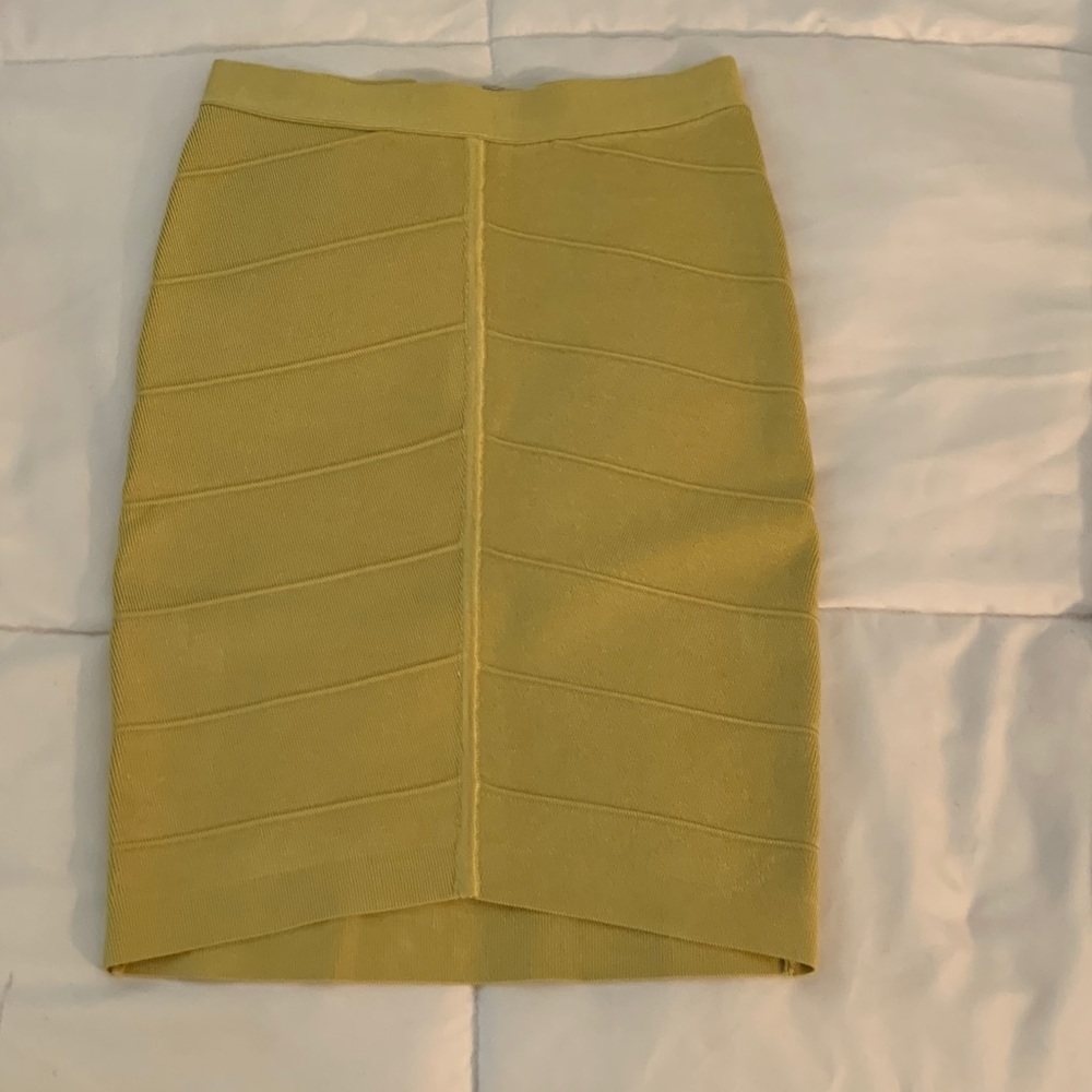bebe chartreuse Pencil Skirt